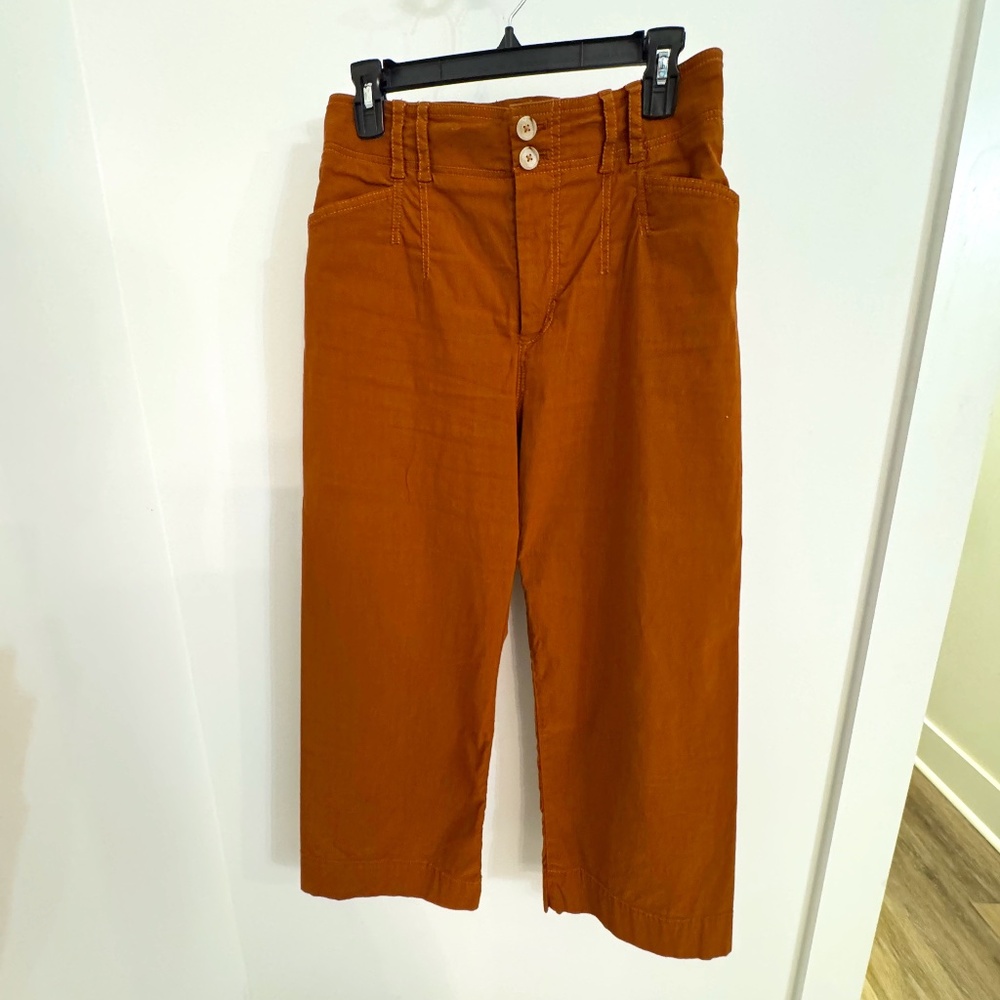 Anthropologie Wide leg cropped pants